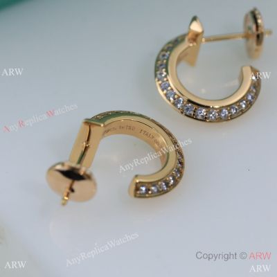 High Quality T I F F I NY T T1 Hoop Earrings with Diamonds